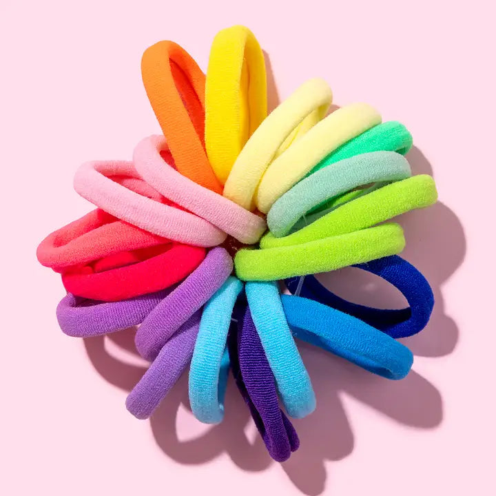 MIX & MATCH COLORFUL HAIR TIE ASSORTMENT - SET OF 20