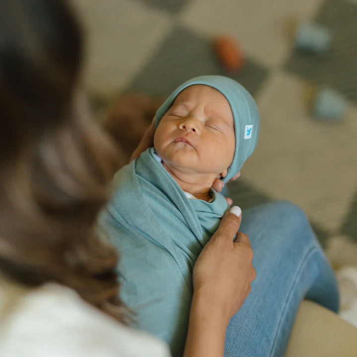 STRETCH KNIT SWADDLE BLANKET - HARBOR