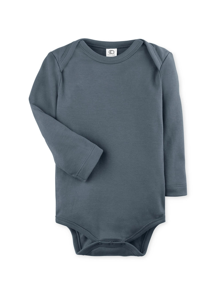 ORGANIC BABY LONG SLEEVE CLASSIC BODYSUIT - HARBOR