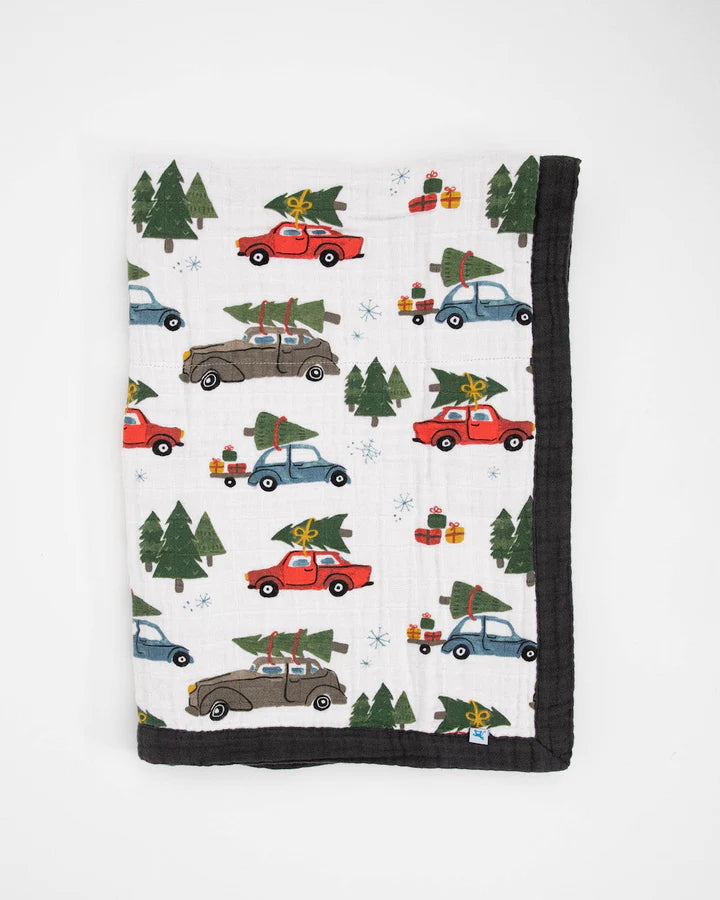 COTTON MUSLIN BABY QUILT - HOLIDAY HAUL