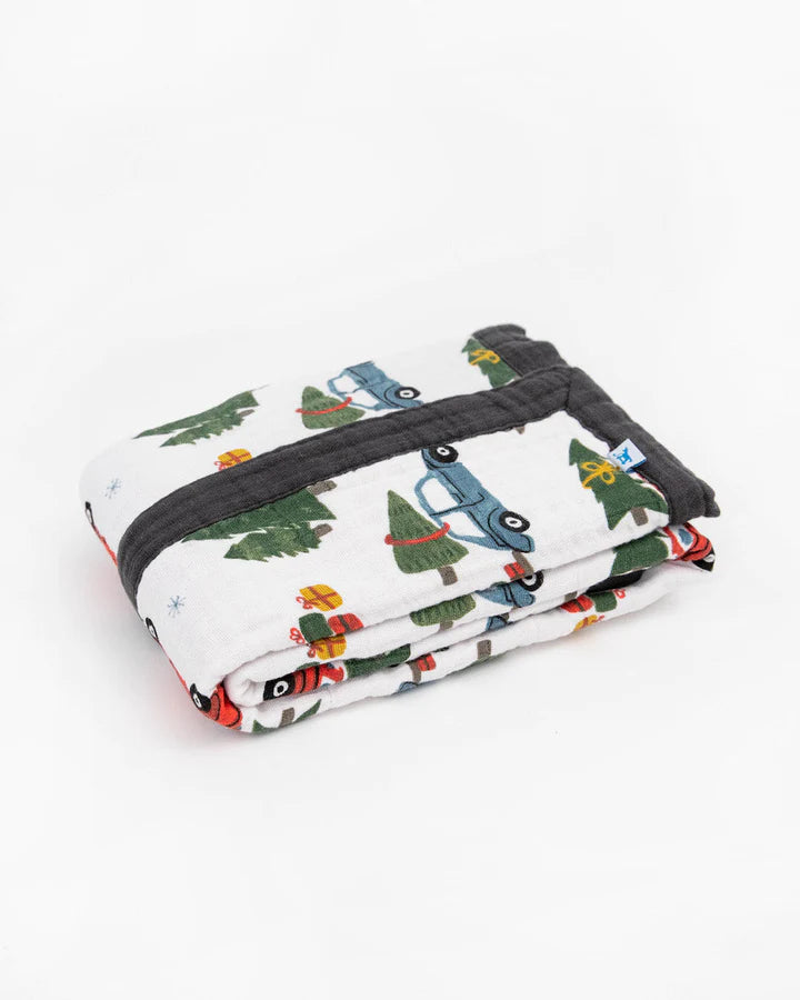COTTON MUSLIN BABY QUILT - HOLIDAY HAUL