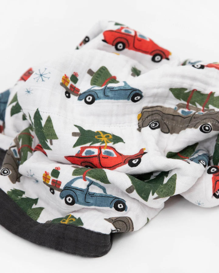 COTTON MUSLIN BABY QUILT - HOLIDAY HAUL