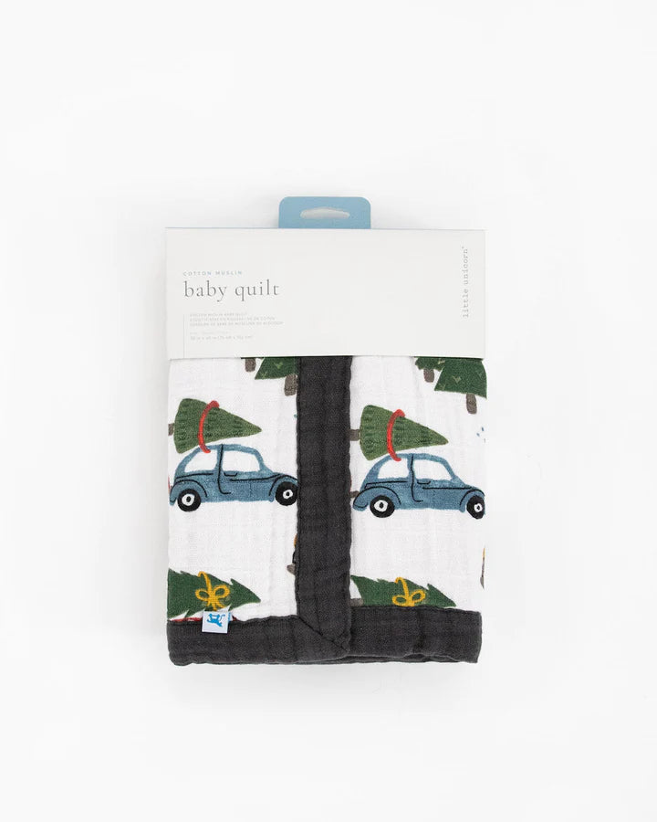 COTTON MUSLIN BABY QUILT - HOLIDAY HAUL