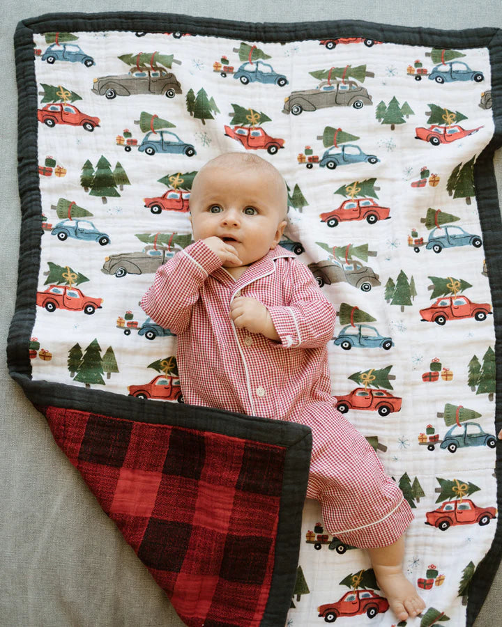 COTTON MUSLIN BABY QUILT - HOLIDAY HAUL