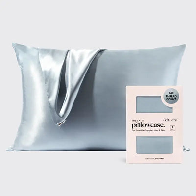 STANDARD SATIN PILLOWCASE - HAZE BLUE