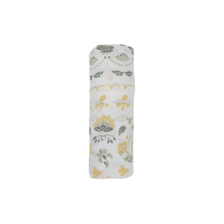 DELUXE MUSLIN SWADDLE BLANKET - HEIRLOOM FLORAL