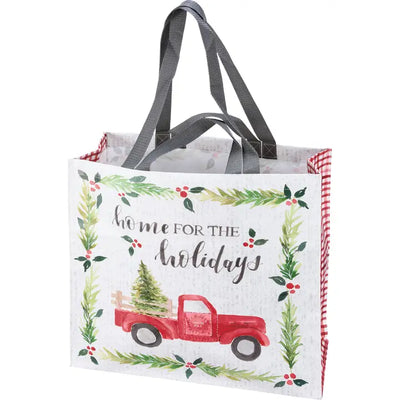 HOME FOR THE HOLIDAYS WATERCOLOR MARKET TOTE