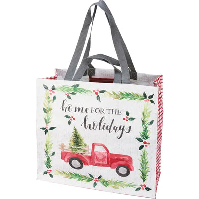 HOME FOR THE HOLIDAYS WATERCOLOR MARKET TOTE