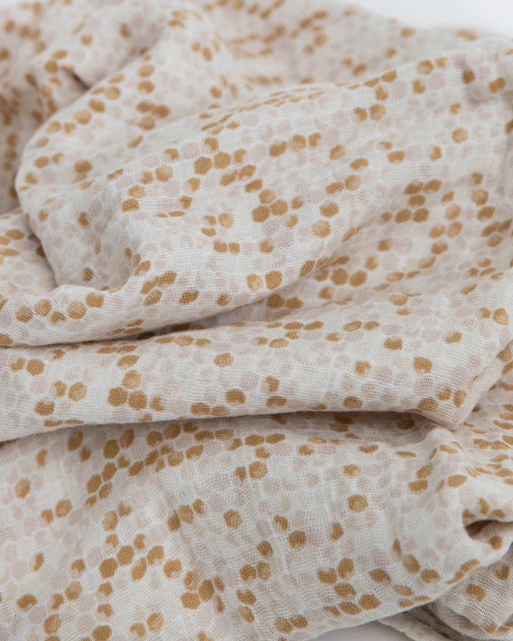 COTTON MUSLIN SWADDLE BLANKET - HONEYCOMB