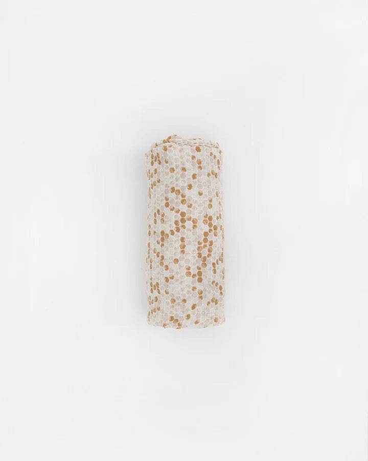 COTTON MUSLIN SWADDLE BLANKET - HONEYCOMB