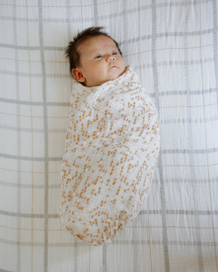 COTTON MUSLIN SWADDLE BLANKET - HONEYCOMB