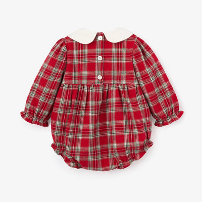 Holiday Red Tartan Bubble w/Embroidered Collar