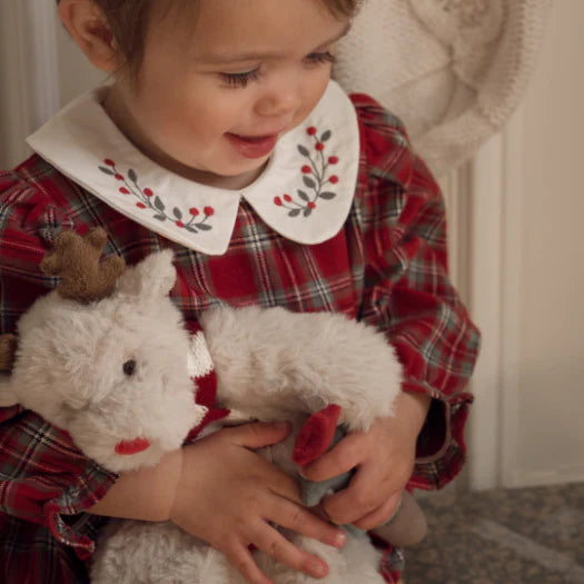Holiday Red Tartan Bubble w/Embroidered Collar