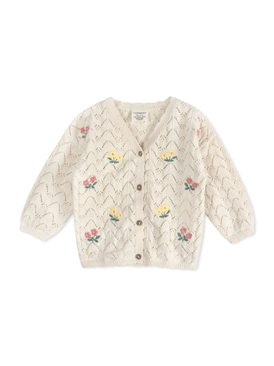 Hazel Floral Textured Baby Knit Cardigan