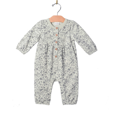 Henley Long Leg Romper - Fall Deer