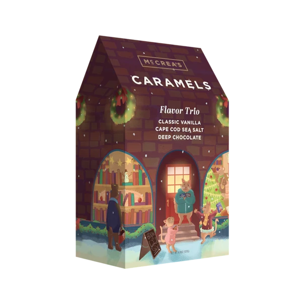 Holiday Bookshop Gable Box Caramel Flavor Trio