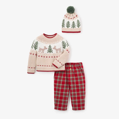 Christmas Fairisle Sweater + Red Plaid Pants