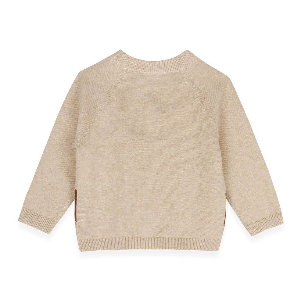Horse Jacquard Sweater Knit Baby Cardigan - Organic Cotton