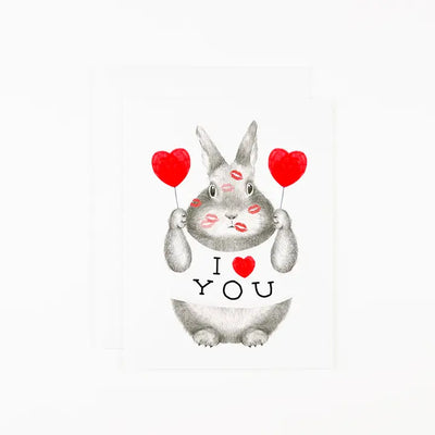 I HEART YOU BUNNY - GREETING CARD