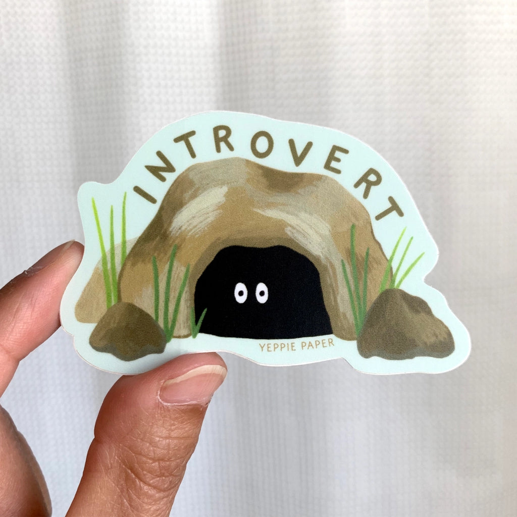 Introvert Hiding in A Cave Sticker