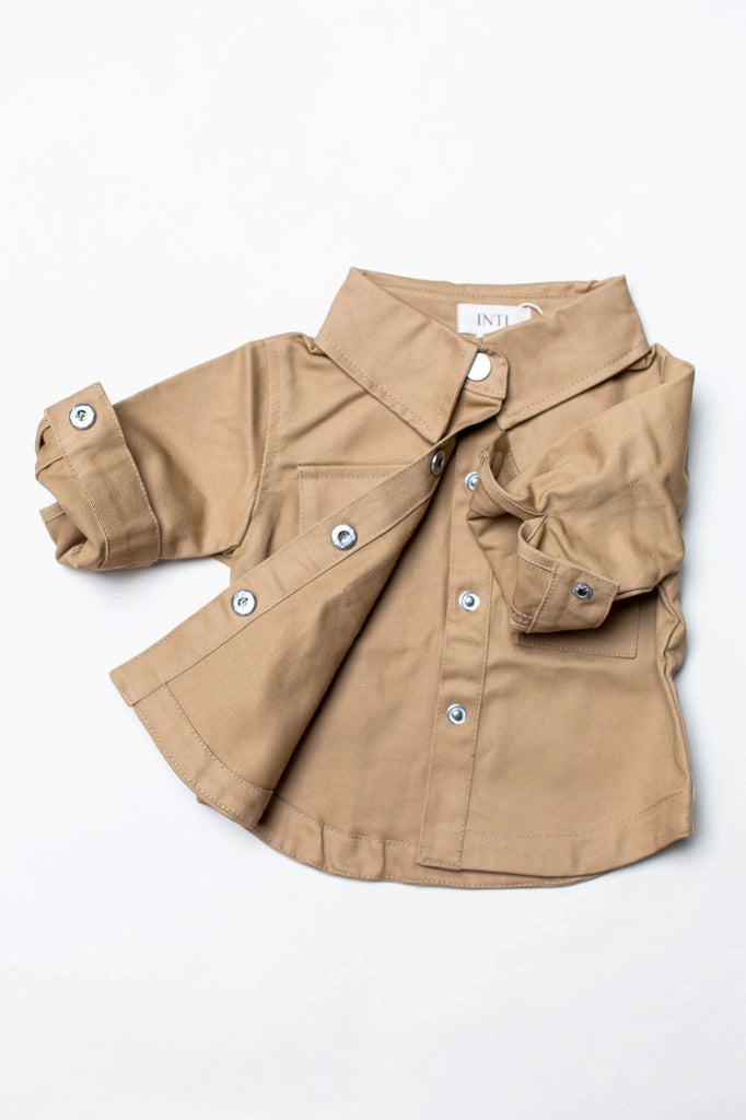 Cotton Denim Jacket in Macchiatto