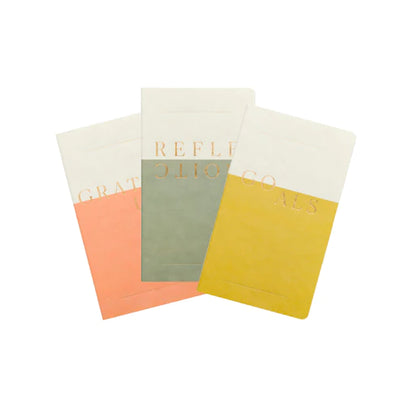 SET OF 3 SINGLE FLEX UNDATED PLANNERS - WELLNESS (REFLECTIONS, GOALS, GRATITUDES)