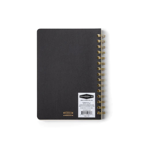 TEXTURED PAPER TWIN WIRE NOTEBOOK - MEDIUM EBONY