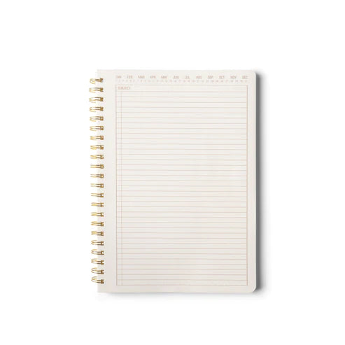 TEXTURED PAPER TWIN WIRE NOTEBOOK - MEDIUM SPECKLED IVORY