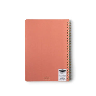TEXTURED PAPER TWIN WIRE NOTEBOOK - LARGE TERRACOTTA