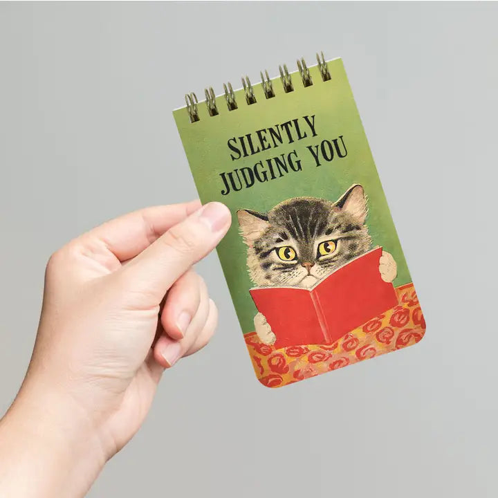 SILENTLY JUDGING YOU - FUNNY 3x5 SPIRAL MEMO NOTEPAD