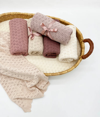 Knitted Lace Cotton Crib Blanket
