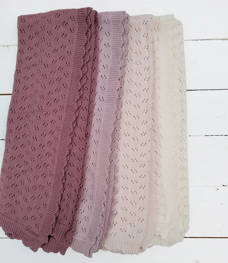 Knitted Lace Cotton Crib Blanket