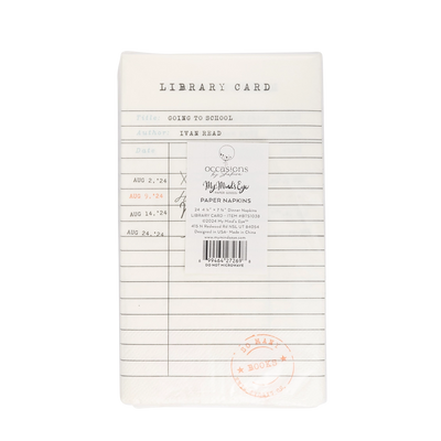 LIBRARY CARD DINNER NAPKIN