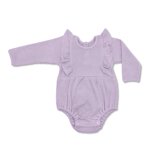 WAFFLE LONG SLEEVE ROMPER
