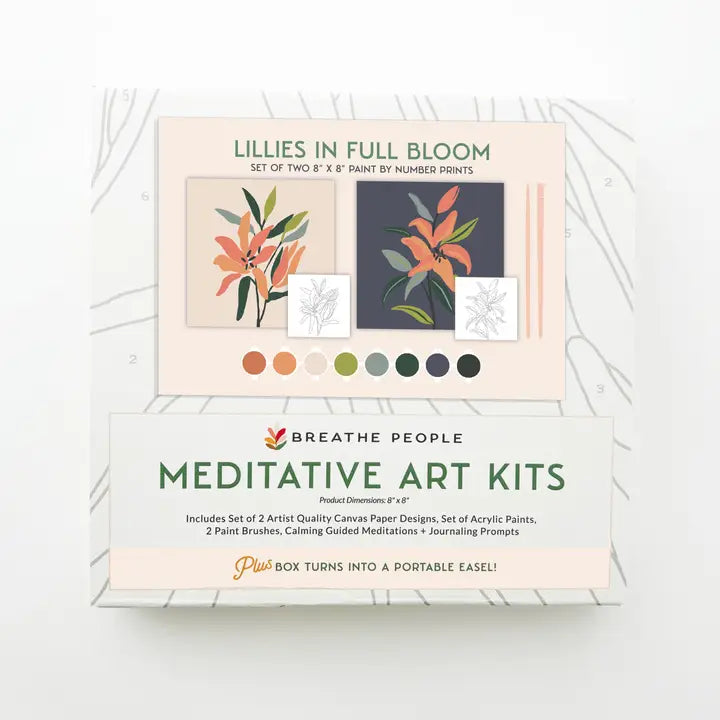 Lillies in Bloom Meditative Art Paint By Number Kit+ Easel