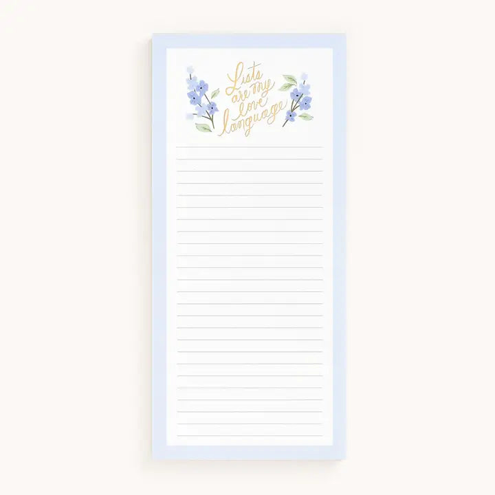 TALL NOTEPAD - LISTS ARE MY LOVE LANGUAGE