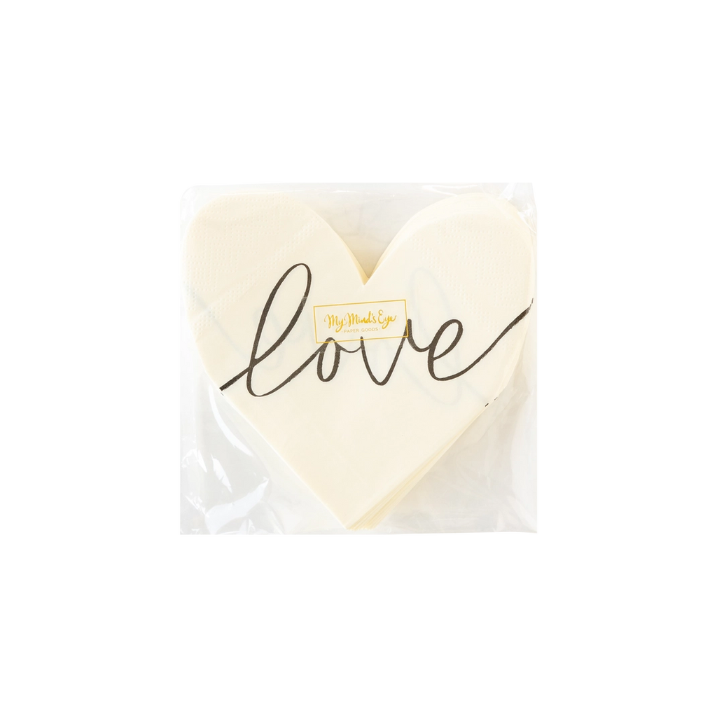 LOVE HEART SHAPED PAPER NAPKIN