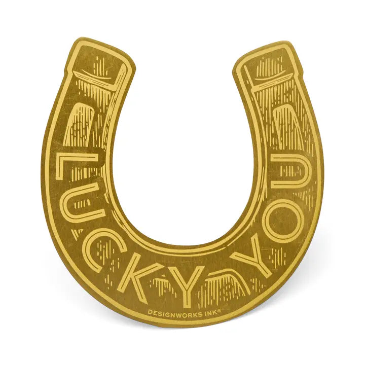 VINTAGE SASS BRASS BOOKMARK - LUCKY YOU