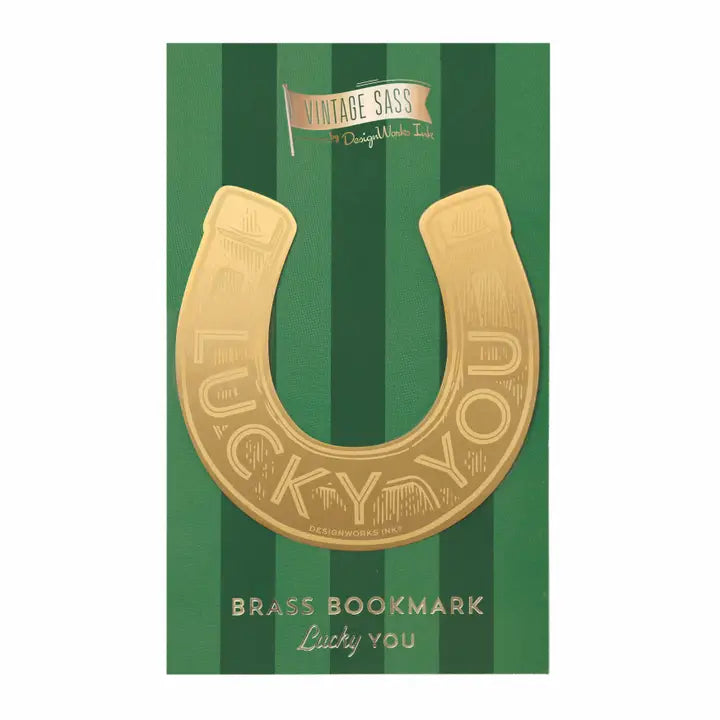 VINTAGE SASS BRASS BOOKMARK - LUCKY YOU