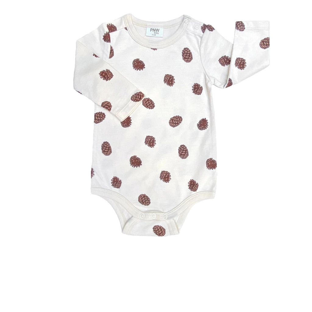Long Sleeve Bodysuit - Pinecones