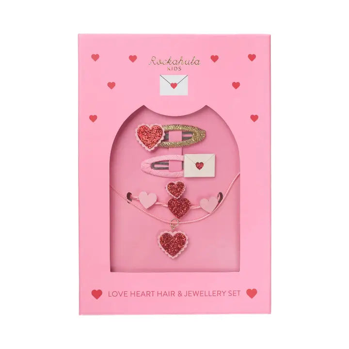 Love Hearts Hair and Jewellery Set