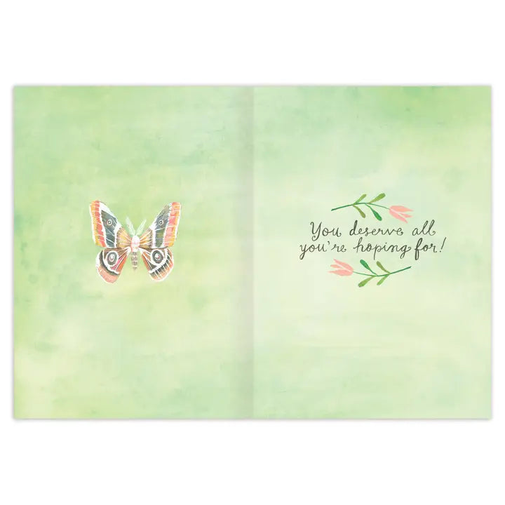 MAKE A WISH BUTTERFLIES BIRTHDAY CARD