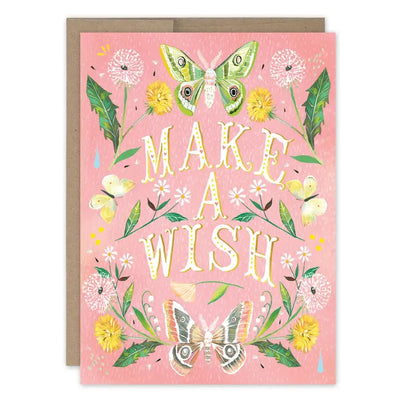 MAKE A WISH BUTTERFLIES BIRTHDAY CARD