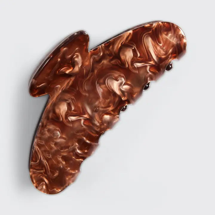 ECO-FRIENDLY MARBLE CLAW CLIP - BRUNETTE