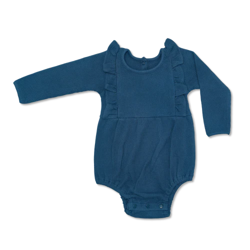WAFFLE LONG SLEEVE ROMPER