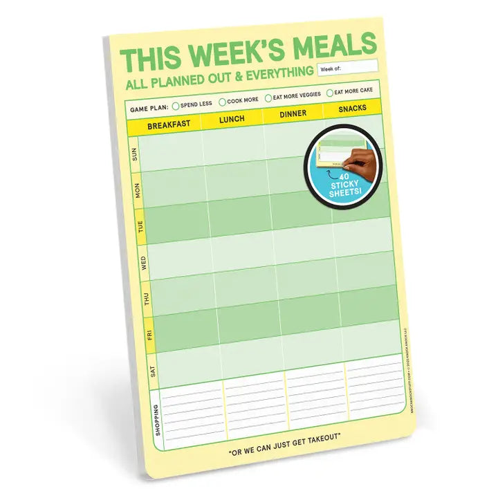THIS WEEK'S MEALS BIG & STICKY NOTEPAD