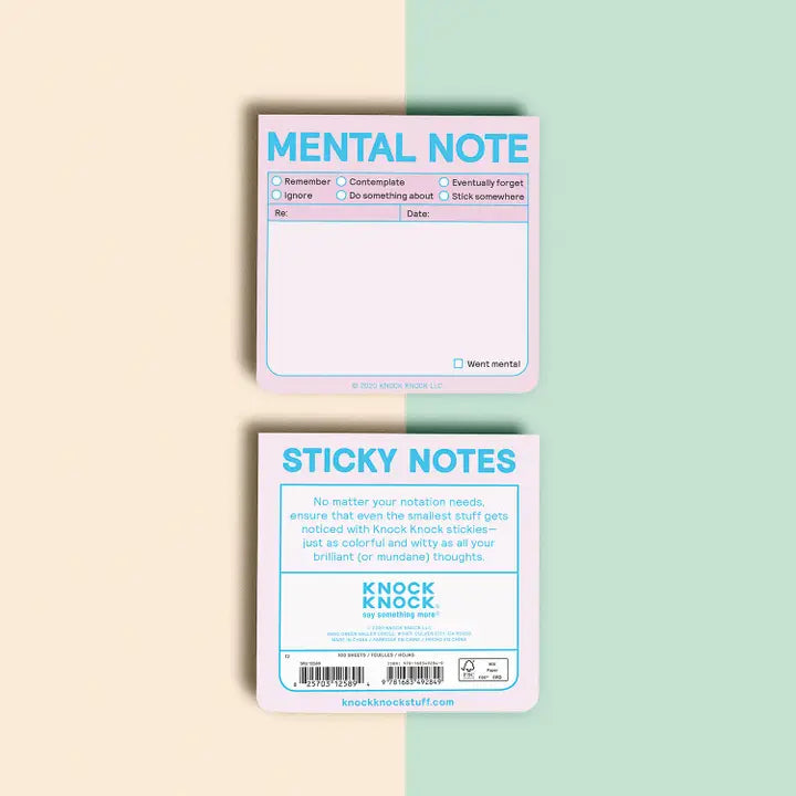 MENTAL NOTE STICKY NOTES
