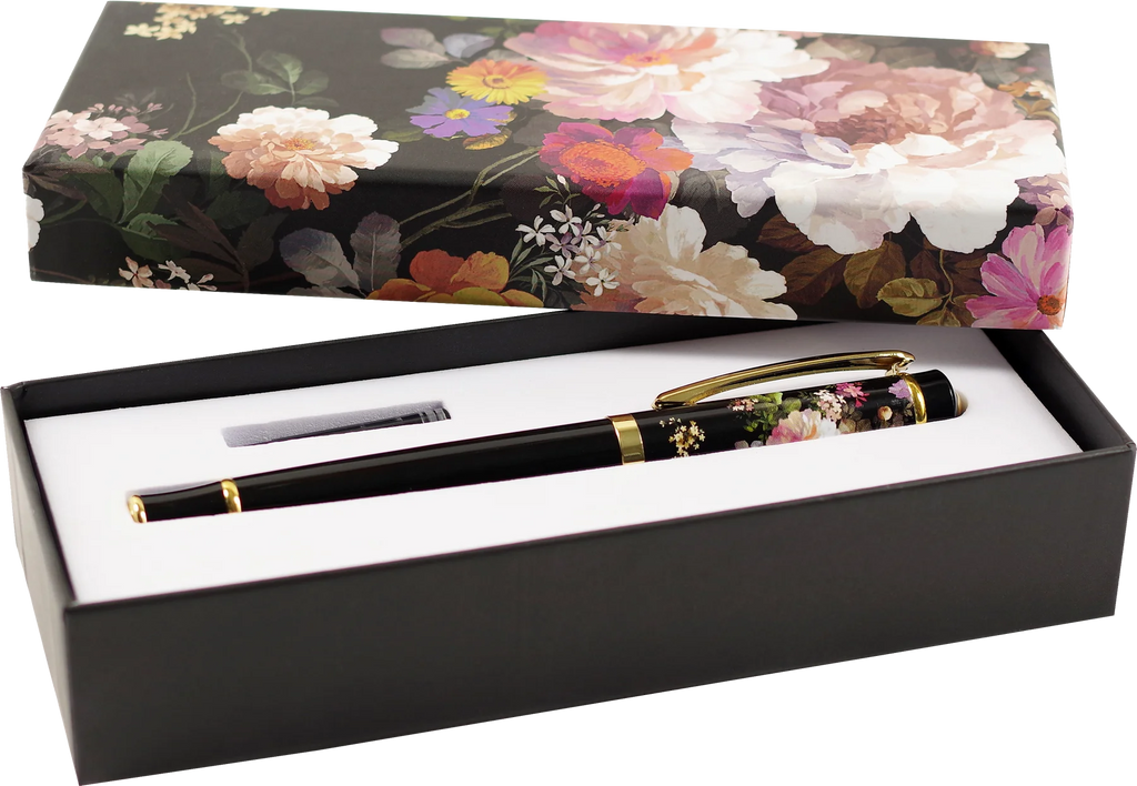 MIDNIGHT FLORAL FOUNTAIN PEN