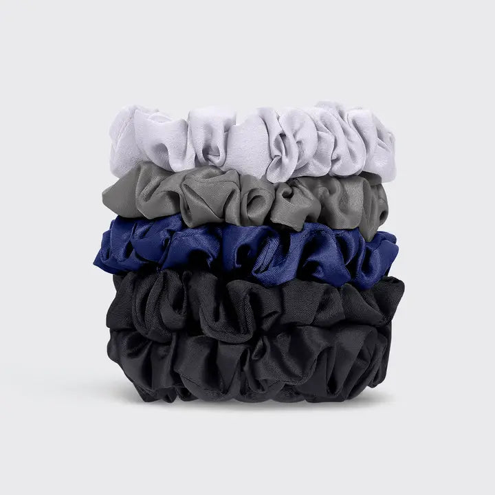 SATIN PETITE SCRUNCHIES 5PC SET - MIDNIGHT