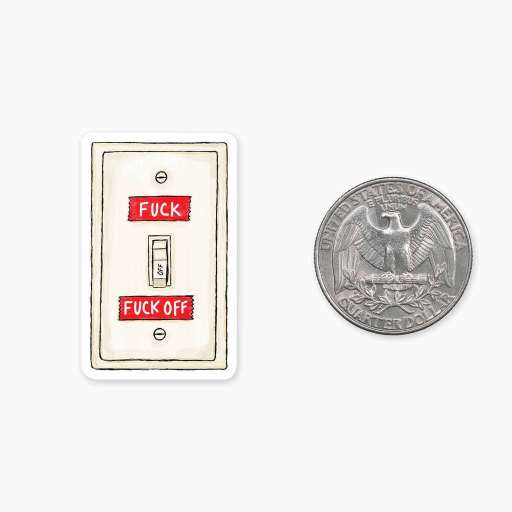 Fuck On or Off Light Switch - 1.5" Vinyl Sticker